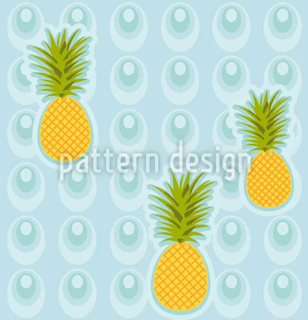 Papier peint design Pineapple In The Whirlpool