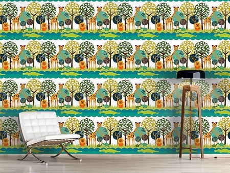 Wall Mural Pattern Wallpaper African Safari Club