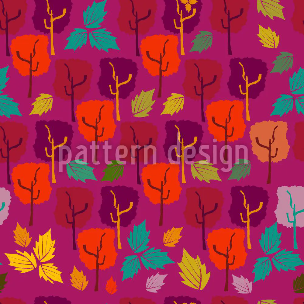 Wall Mural Pattern Wallpaper When The Leaves Fall