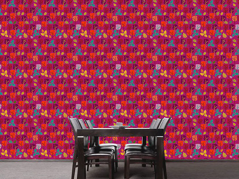 Wall Mural Pattern Wallpaper When The Leaves Fall
