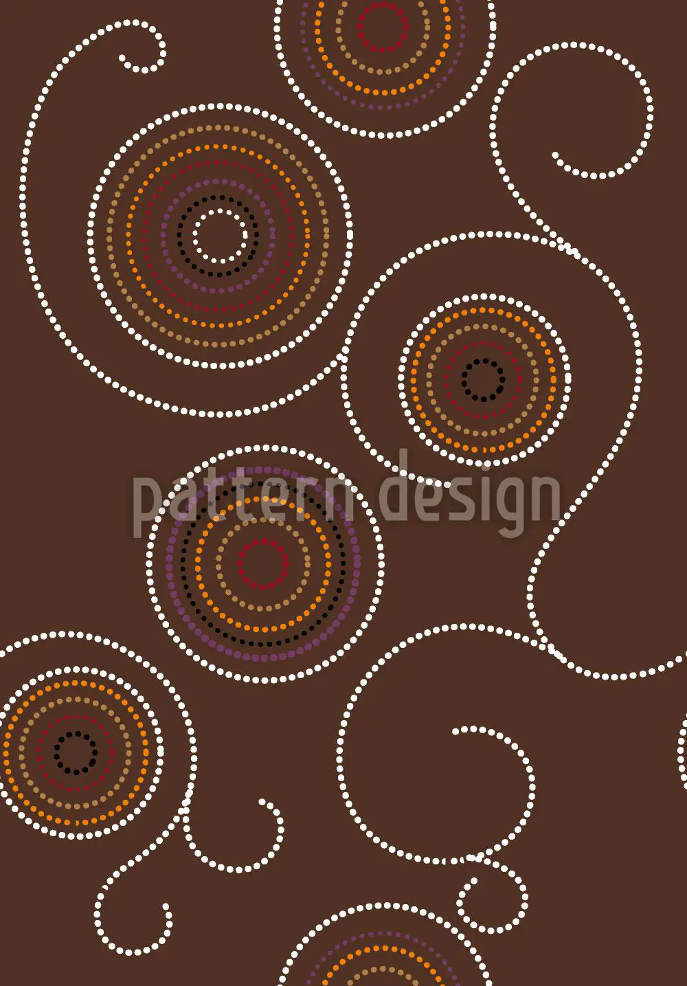 Designmuster Tapete Aborigines Kringel