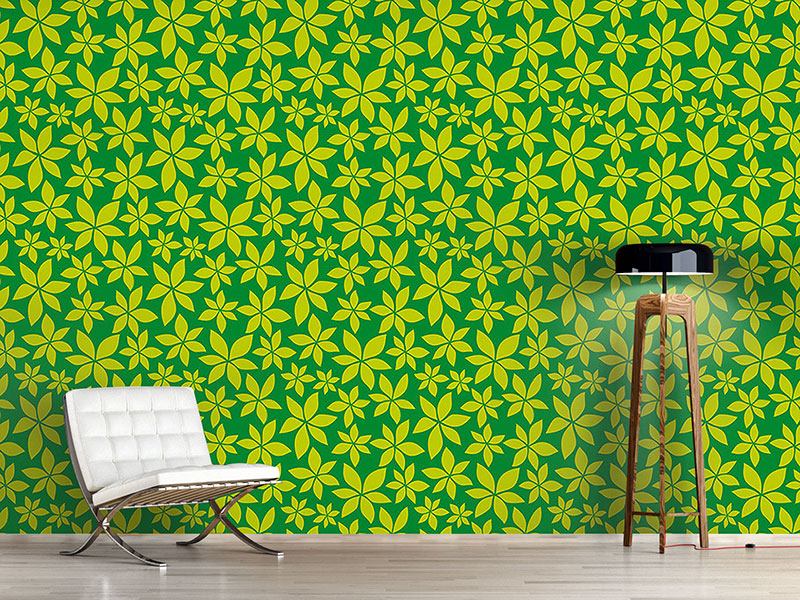 Wall Mural Pattern Wallpaper Young Chestnut Leaves