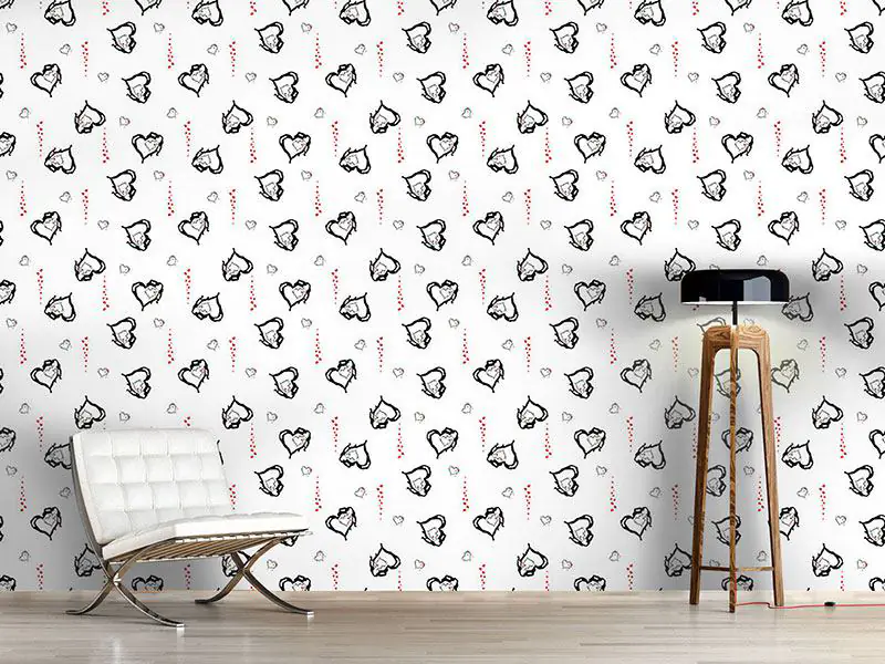 Wall Mural Pattern Wallpaper Melting Hearts