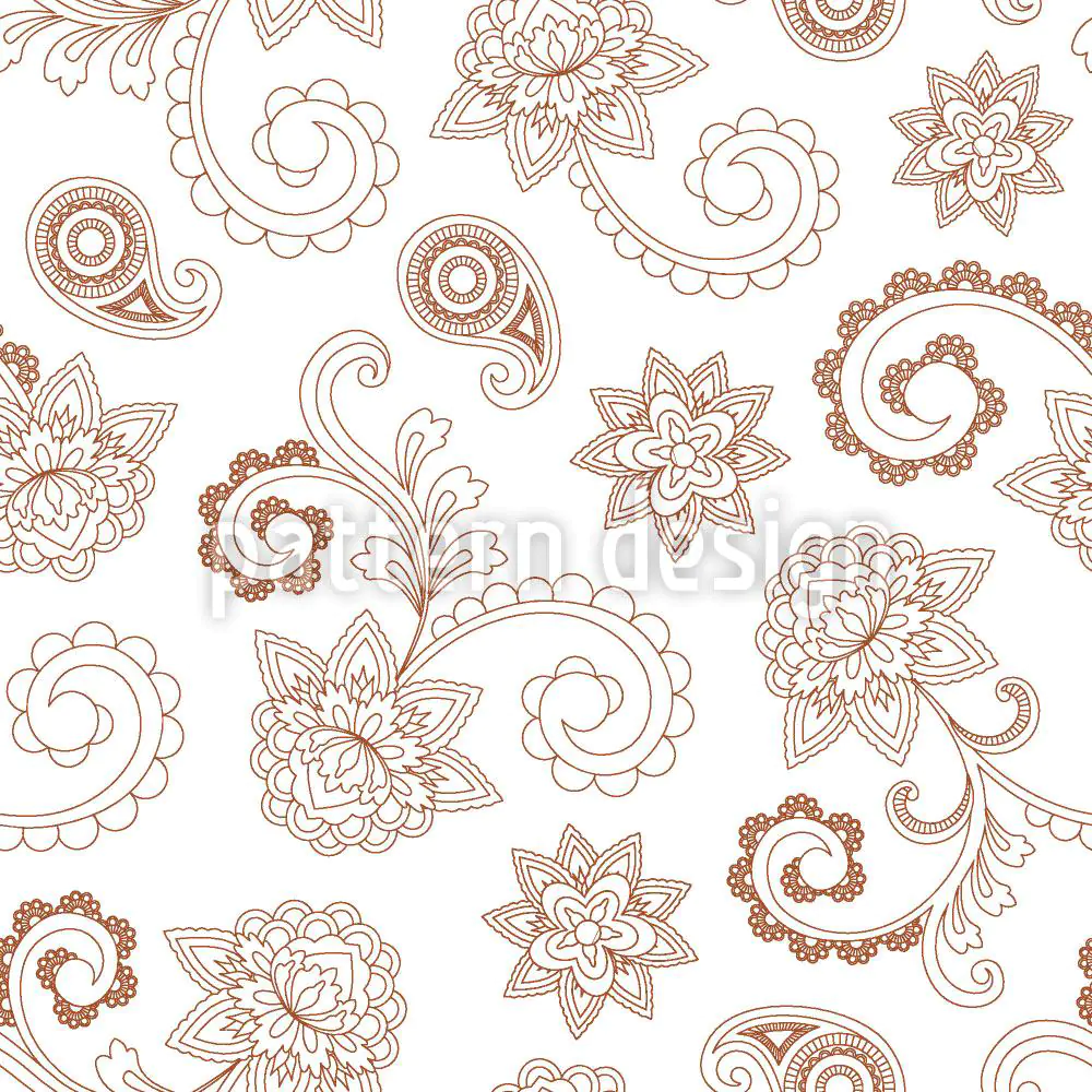 Wall Mural Pattern Wallpaper Henna Baroque