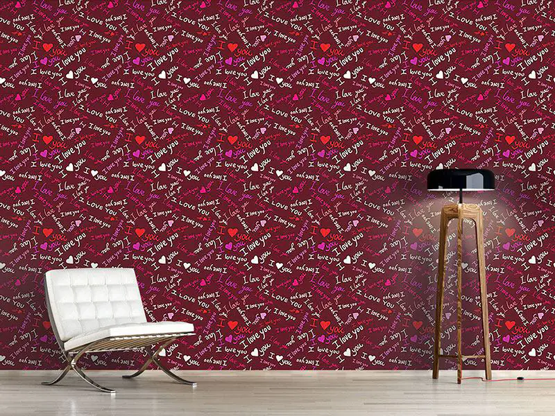 Wall Mural Pattern Wallpaper Love Confessions