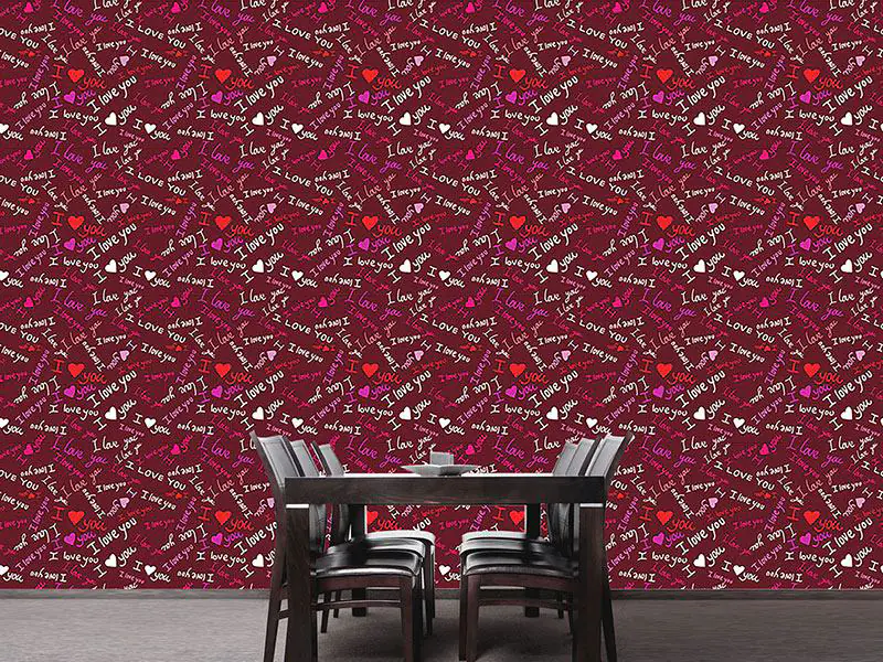 Wall Mural Pattern Wallpaper Love Confessions