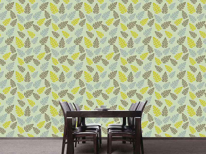 Wall Mural Pattern Wallpaper Nordic Leaf