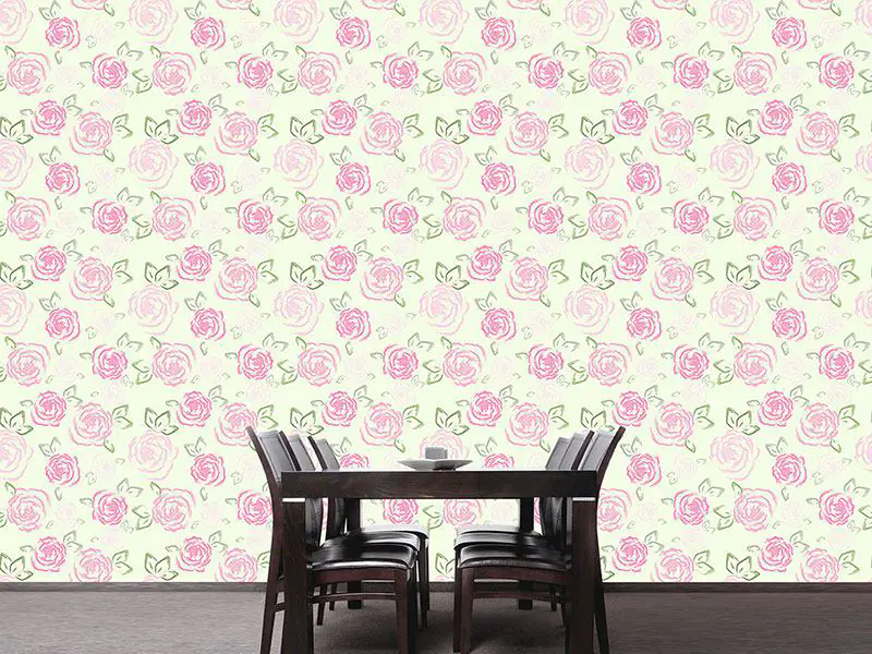 Wall Mural Pattern Wallpaper Little Roses