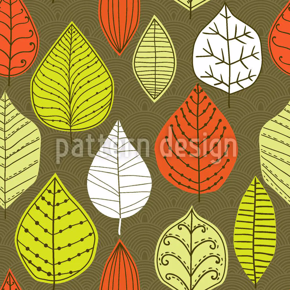 Designmuster Tapete Blätter Mit Stil