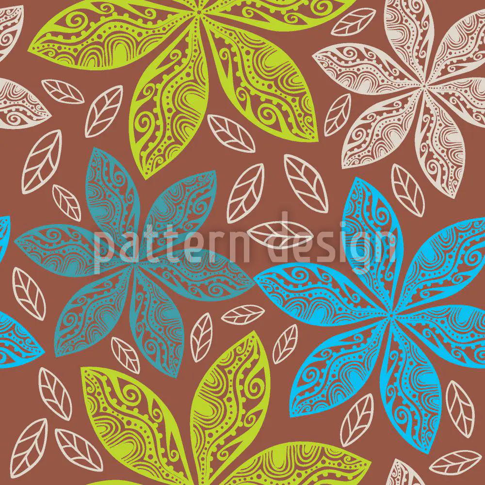 Wall Mural Pattern Wallpaper Polynesian Flora