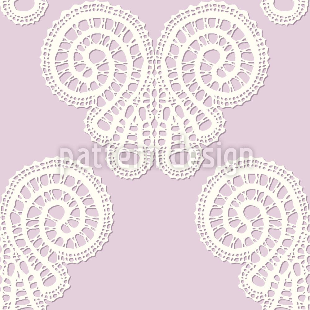 Papier peint design Soft Lace Butterflies