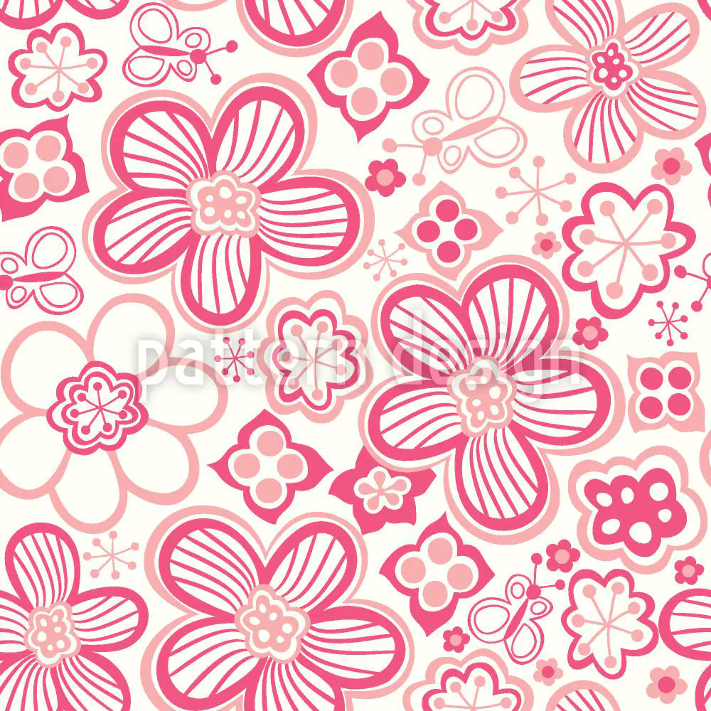 Papier peint design Butterflies Love Candy Flowers