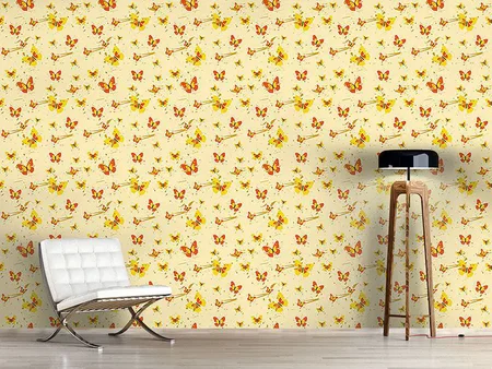 Wall Mural Pattern Wallpaper Action Painting Butterfly