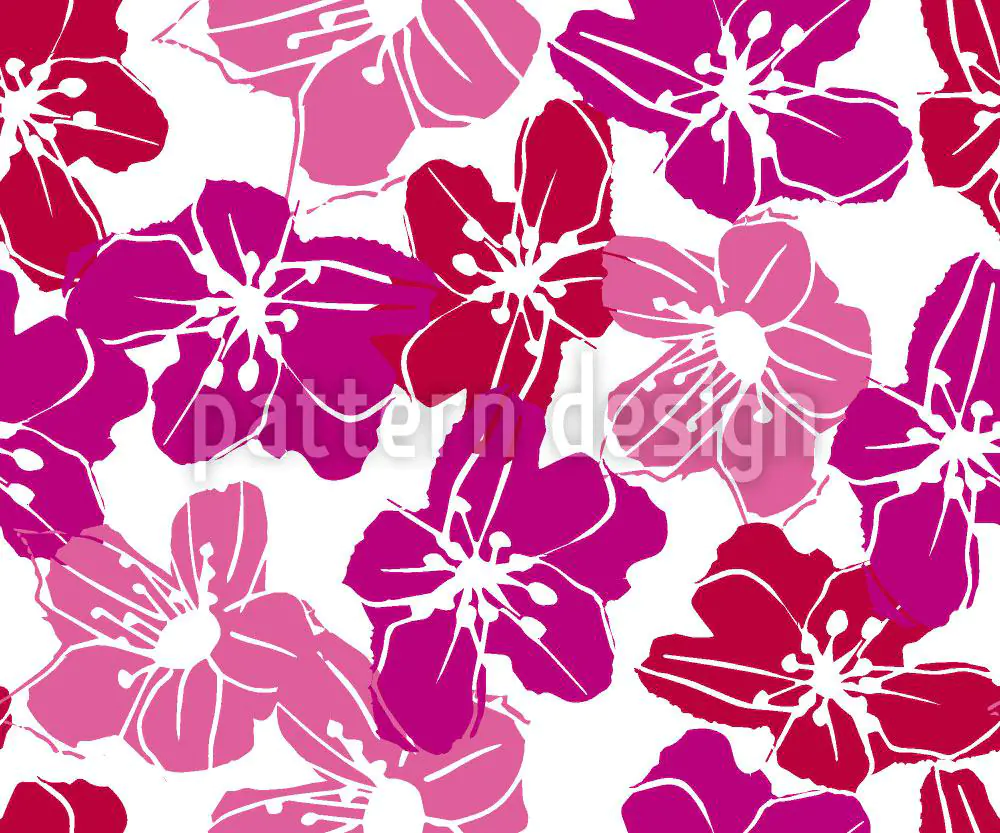 Designmuster Tapete Blumen Aus Hawaii