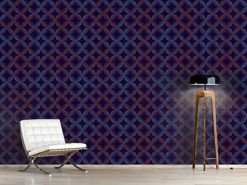 Wall Mural Pattern Wallpaper Sound Circles With Diamonds