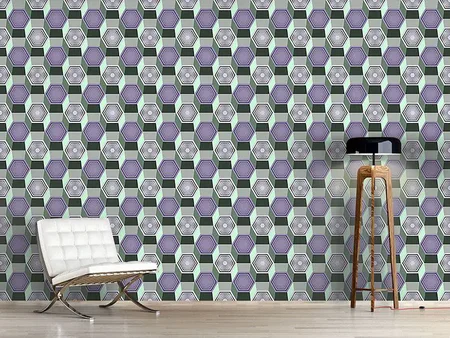 Wall Mural Pattern Wallpaper Hexagonal Movement