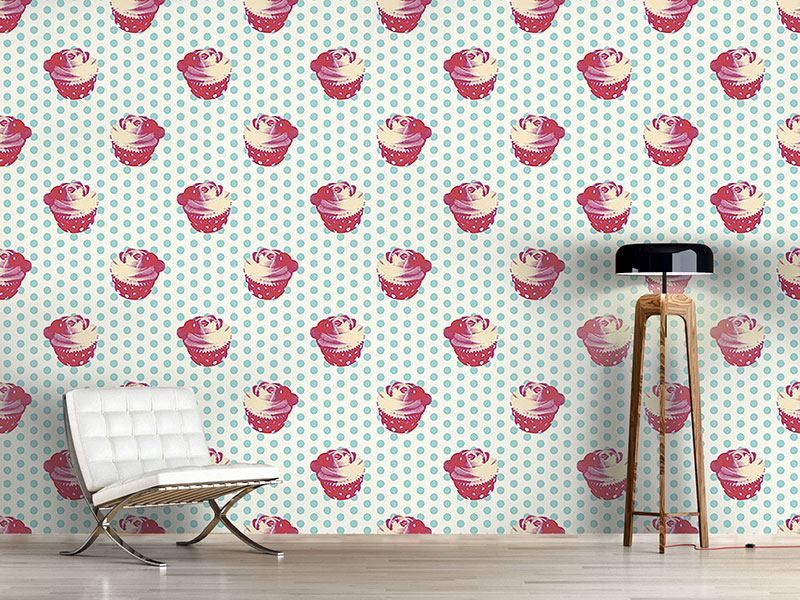 Wall Mural Pattern Wallpaper Cupcake Baby