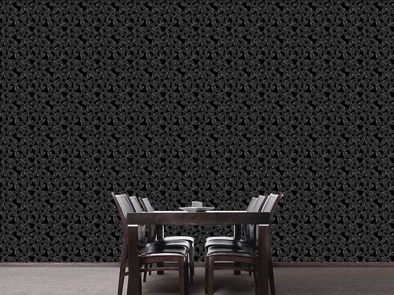 Wall Mural Pattern Wallpaper Starfish Monochrome