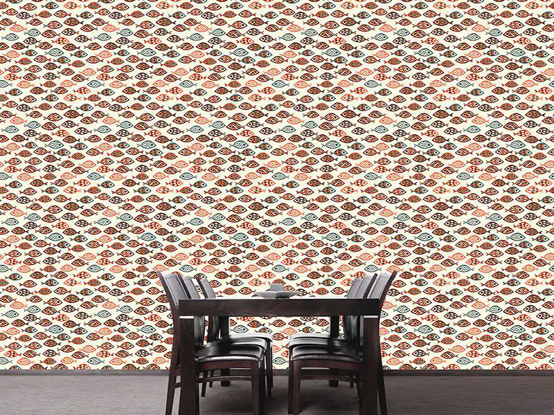 Wall Mural Pattern Wallpaper Swarms Of Fish