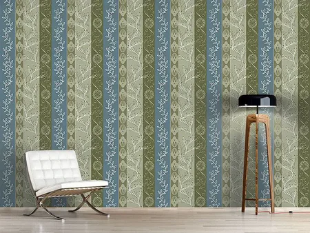Wall Mural Pattern Wallpaper Four-Colour Cottage