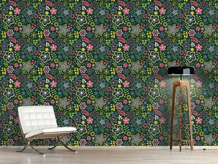 Wall Mural Pattern Wallpaper Floral Fantasy Mix