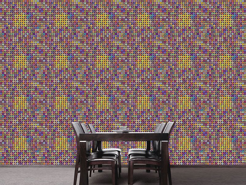 Wall Mural Pattern Wallpaper Pixeled Dots