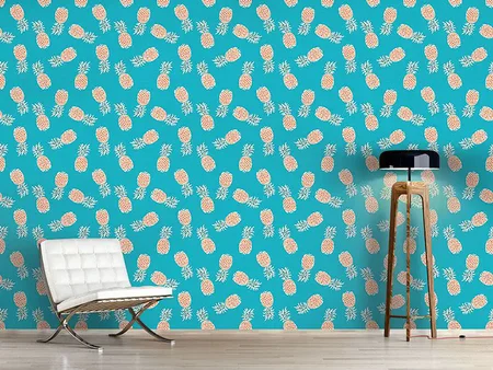 Wall Mural Pattern Wallpaper Flying Pineapples