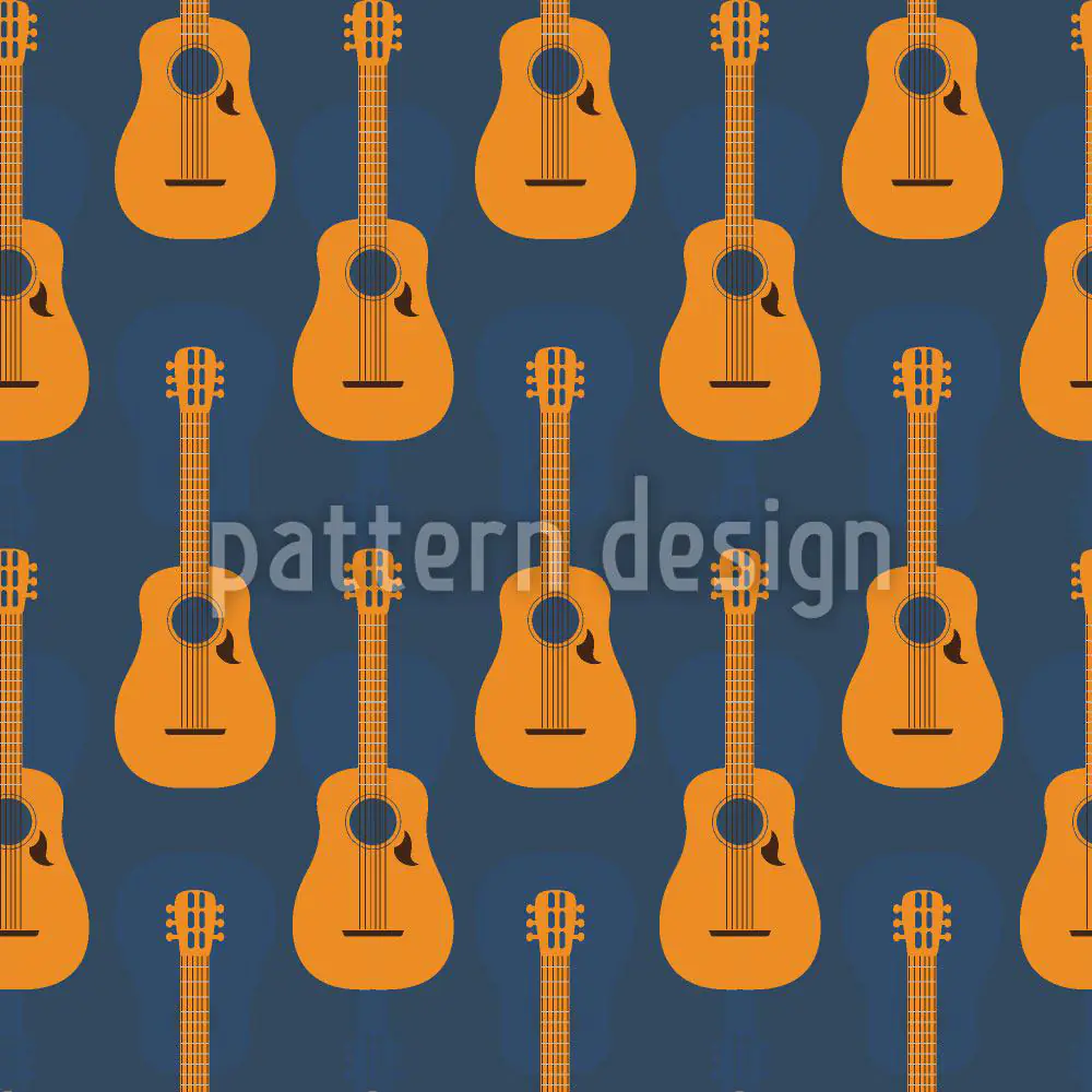 Designmuster Tapete Kreolische Gitarren