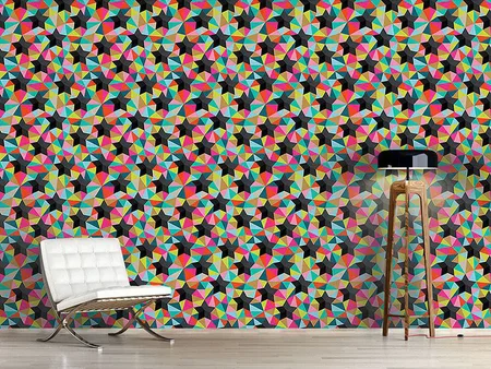 Wall Mural Pattern Wallpaper Stars On Colored Glass