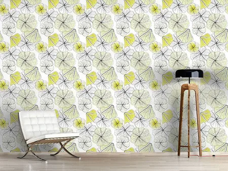 Wall Mural Pattern Wallpaper Hibiscus Blossoms