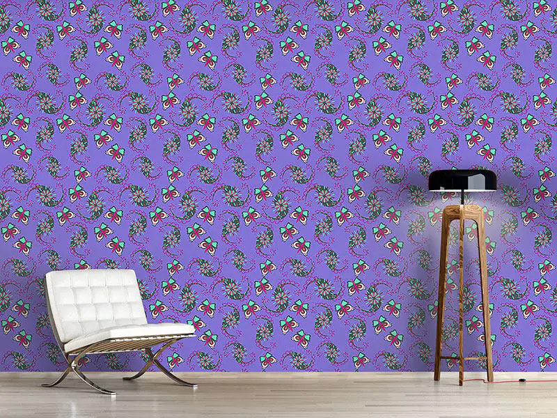 Wall Mural Pattern Wallpaper Butterflies Dance