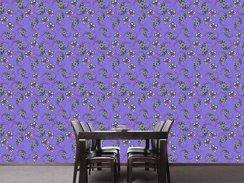 Wall Mural Pattern Wallpaper Butterflies Dance