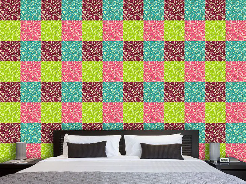 Wall Mural Pattern Wallpaper The Patchwork Of Love