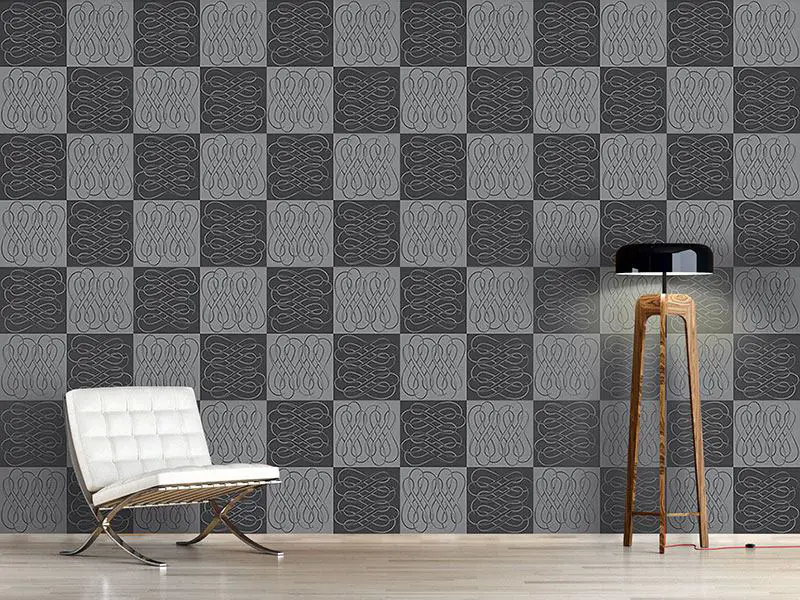 Wall Mural Pattern Wallpaper Checkerboard Bows