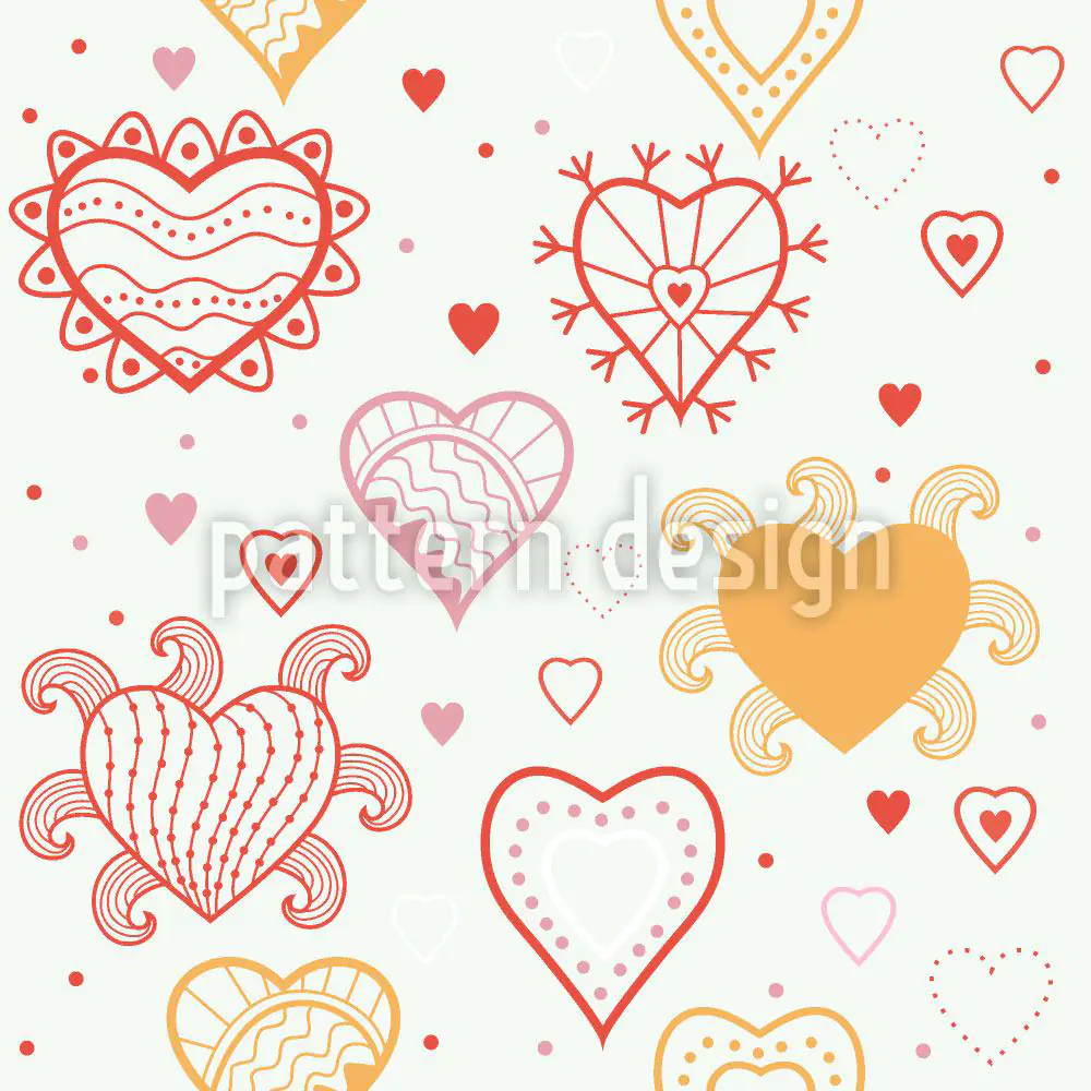 Wall Mural Pattern Wallpaper Heart Fantasy