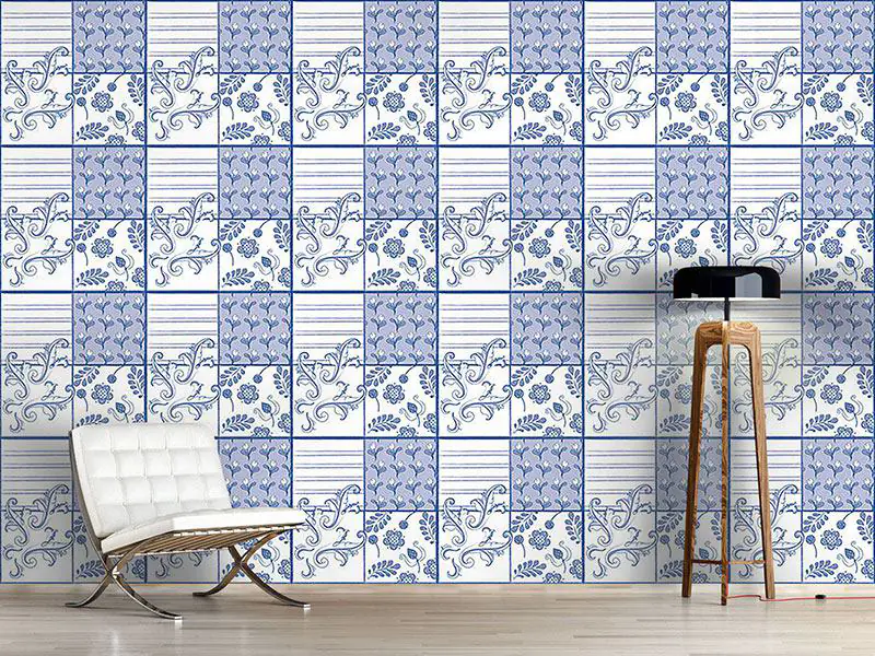Wall Mural Pattern Wallpaper Painted Art Blue