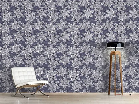 Wall Mural Pattern Wallpaper Magic Stars In The Winter Forest