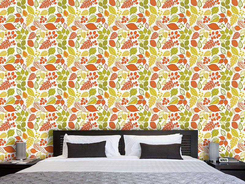 Wall Mural Pattern Wallpaper Bright Foliage