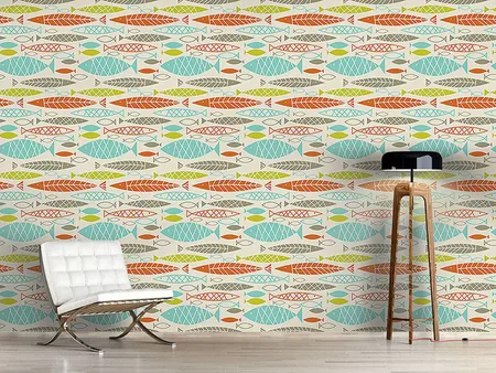 Wall Mural Pattern Wallpaper All About Fish