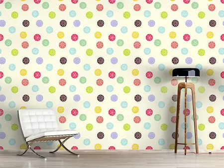 Wall Mural Pattern Wallpaper Blooming Dots