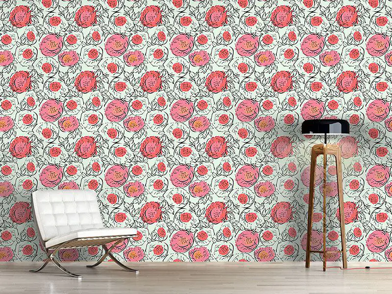 Wall Mural Pattern Wallpaper Poppy Flowers