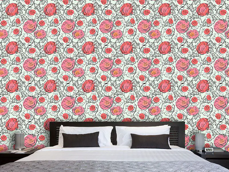 Wall Mural Pattern Wallpaper Poppy Flowers