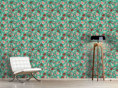 Wall Mural Pattern Wallpaper Winterly Leaves In Budapest