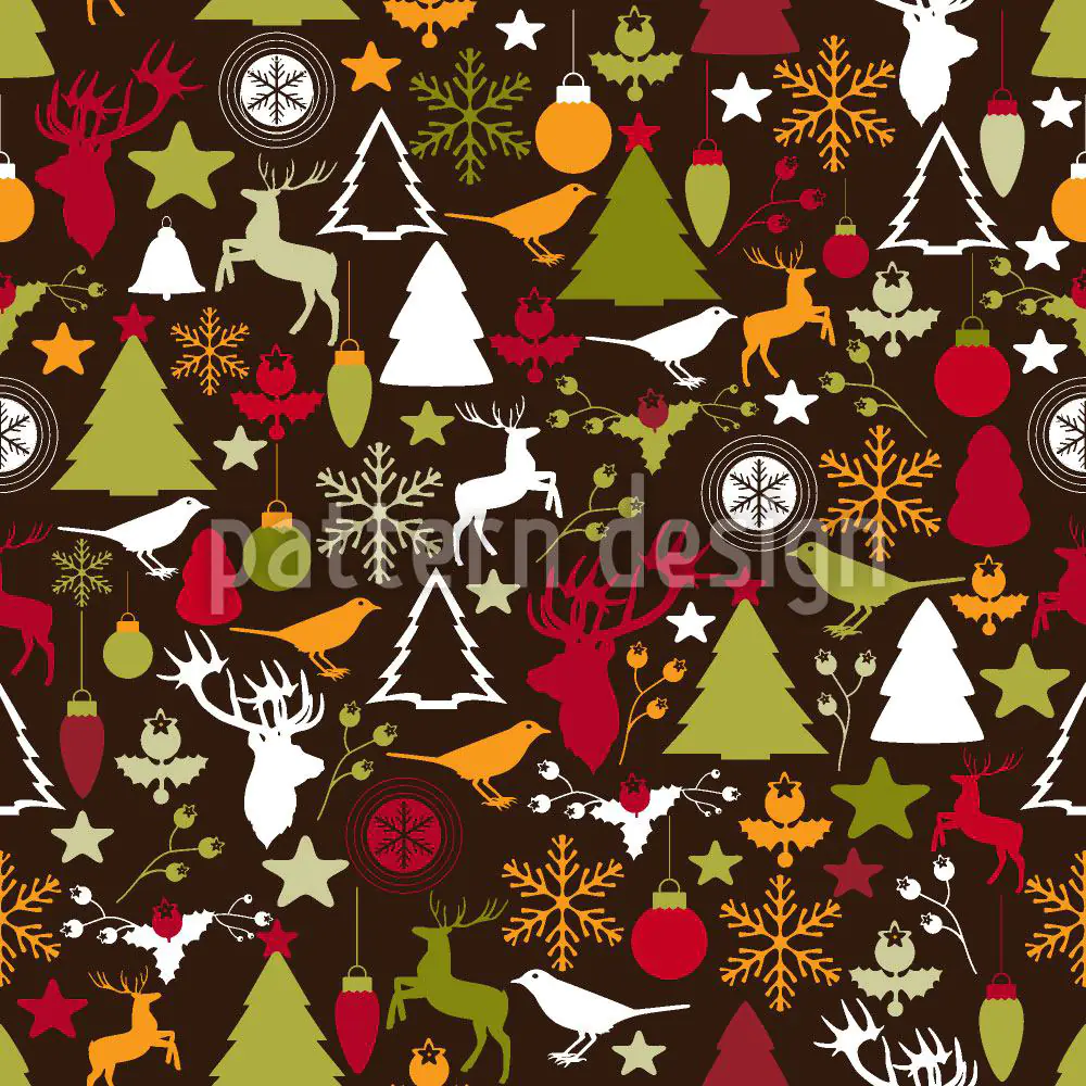 Papier peint design Christmas In The Forest