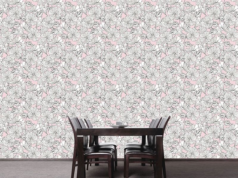 Wall Mural Pattern Wallpaper Scrapbook Hibiscus