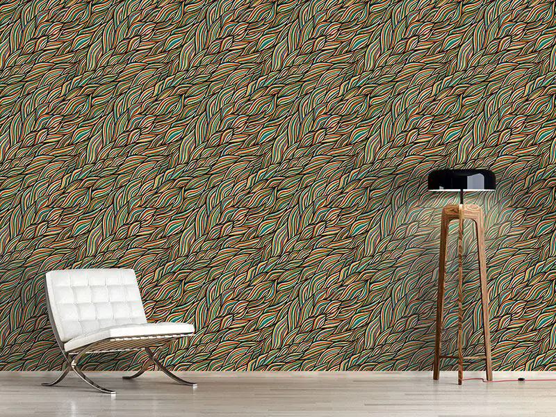 Wall Mural Pattern Wallpaper Rusalkas Rainbow Hair