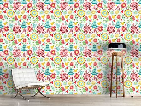 Wall Mural Pattern Wallpaper Floral Happyness