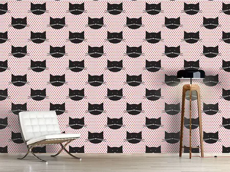 Wall Mural Pattern Wallpaper Polka Cats