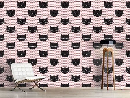 Papier peint design Polka Cats