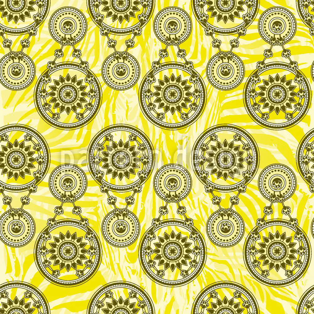 Wall Mural Pattern Wallpaper Mehndi Yellow